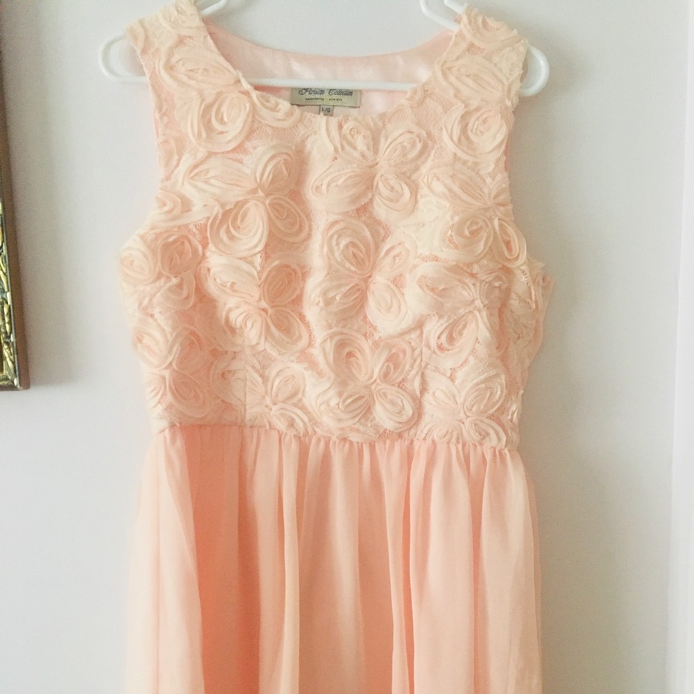Pretty Pink Lace Chiffon Dress